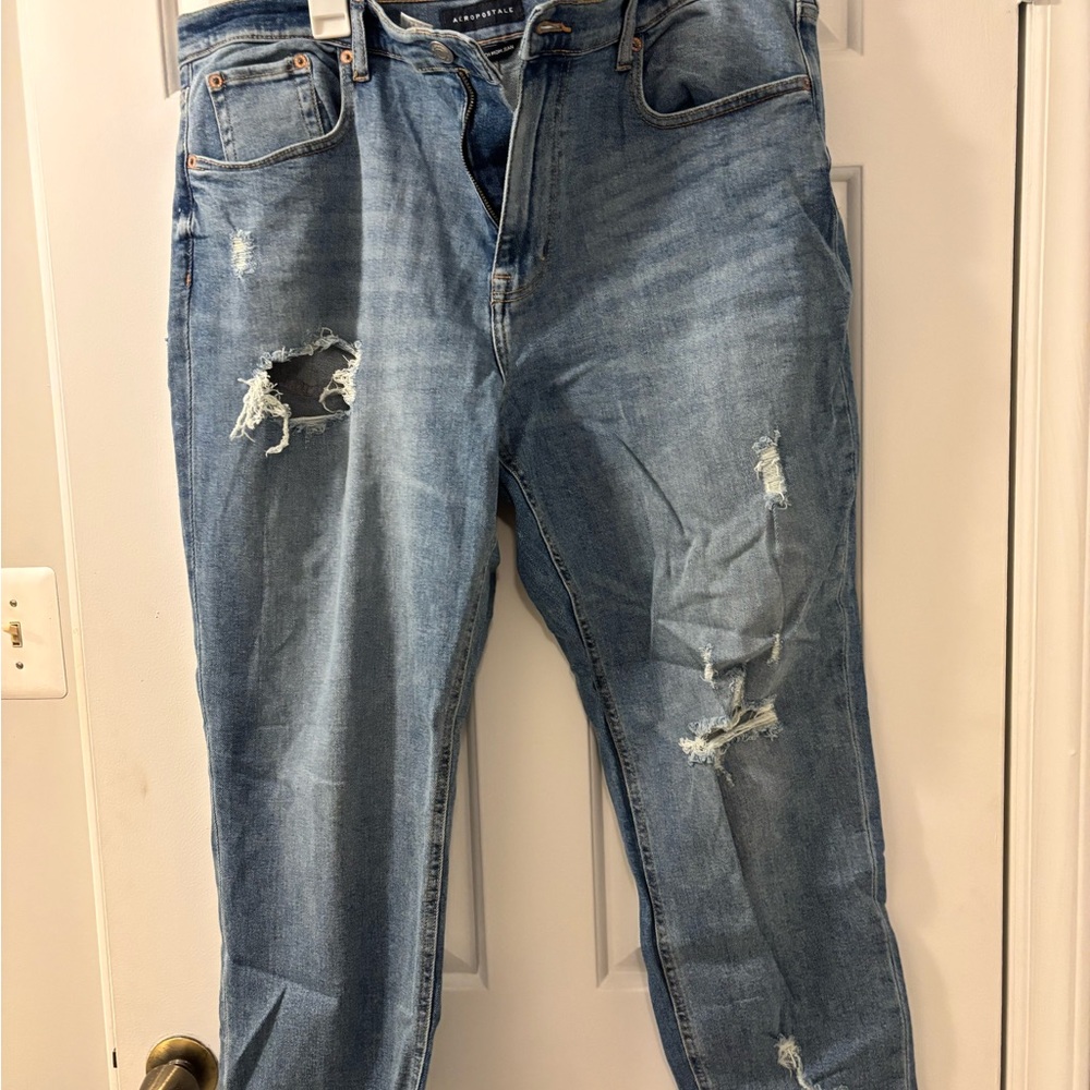 Distressed Blue Jeans